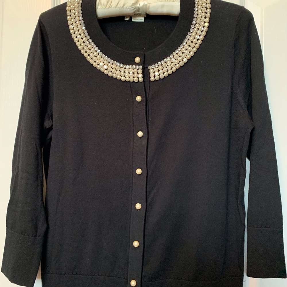Kate Spade Black Pearl Embellished Sweater